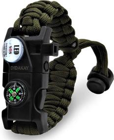 img 3 attached to 🔥 Didakay Paracord Survival Bracelet with Fire Starter, Whistle, and Compass