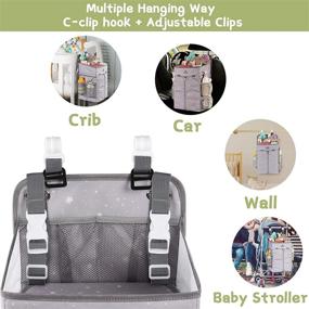 img 1 attached to 👶 Portable Hanging Diaper Caddy Organizer, Nursery Storage for Changing Table, Crib, Playard, or Stroller - Ideal Baby Gifts for Newborn Boys and Girls