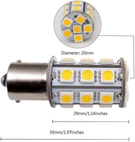 img 3 attached to 🔆 GRV Ba15s 1156 1141 LED Bulb 24-5050SMD High Power Car Light - Warm White (Pack of 2) - AC/DC 12V-24V