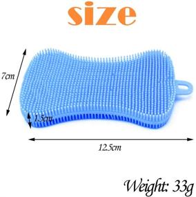 img 3 attached to Silicone Sponge Dish Sponge: Reusable Double Sided Dish Washing Scrubber – Multi-Use Food Grade Dish Sponges Brushes for Kitchen Cleaning (3 Pack)