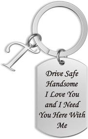 img 4 attached to 💝 Personalized Initial Keychain: Perfect Valentine's Gift for Your Husband, Boyfriend, or Boys - Exquisite Jewelry
