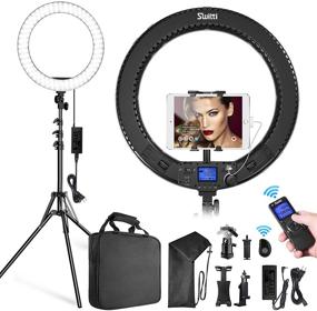 img 4 attached to 📸 Switti 19 Inch LED Ring Light with Stand, Phone/iPad Holder, and Remote Controller - Bicolor 3000K-5800K Large Circle Light for Photography, YouTube Video, Self-Portrait Shooting, Live-Stream