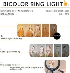 img 3 attached to 📸 Switti 19 Inch LED Ring Light with Stand, Phone/iPad Holder, and Remote Controller - Bicolor 3000K-5800K Large Circle Light for Photography, YouTube Video, Self-Portrait Shooting, Live-Stream