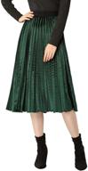 👗 velvet pleated swing midi skirt for women - allegra k high elastic waist logo