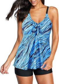 img 4 attached to Stylish Zando Tankini Bathing Suits for Women: Retro Two Piece Swimsuit with Modest Tankini Tops