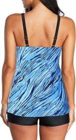 img 1 attached to Stylish Zando Tankini Bathing Suits for Women: Retro Two Piece Swimsuit with Modest Tankini Tops