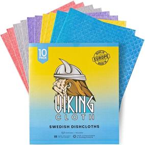 img 4 attached to 🧽 VIKING CLOTH Swedish Dish Cloths 10-Pack: Biodegradable, Reusable, Absorbent Eco Kitchen Washcloths
