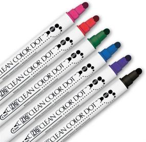 img 3 attached to 🖌️ Kuretake ZIG CLEAN COLOR DOT Basic 6 Colors Set: Fine Tip & Flexible Dot Tip, AP-Certified, Japanese-made