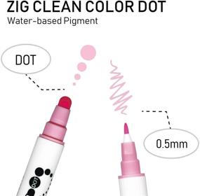 img 2 attached to 🖌️ Kuretake ZIG CLEAN COLOR DOT Basic 6 Colors Set: Fine Tip & Flexible Dot Tip, AP-Certified, Japanese-made
