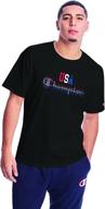 👕 champion classic black t-shirt - men's clothing - size large (586926) logo