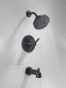 img 1 attached to Delta Faucet Nicoli 14 Series Single-Handle Tub and Shower Trim Kit with 5-Spray H2Okinetic Shower Head - Matte Black, Shower Valve Included (Model: 144749-BL)