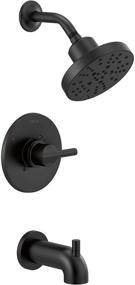 img 4 attached to Delta Faucet Nicoli 14 Series Single-Handle Tub and Shower Trim Kit with 5-Spray H2Okinetic Shower Head - Matte Black, Shower Valve Included (Model: 144749-BL)