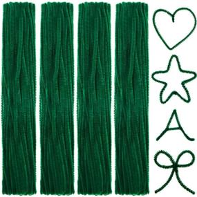 img 4 attached to 🎨 400 Green Pipe Cleaners - Jumbo Chenille Stems for DIY Art Craft - Fluffy Chenille Stem