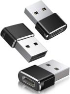 🔌 мультипак usb c female в usb male адаптер: кабель зарядки type c в usb a для iphone, airpods, samsung galaxy, ipad, surface duo - совместим с iphone 11 12 mini pro max, samsung galaxy note 10 20 s20 plus s20+ ultra. логотип