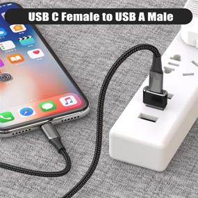 img 2 attached to 🔌 Multipack USB C Female to USB Male Adapter: Type C to USB A Charger Cable for iPhone, Airpods, Samsung Galaxy, iPad, Surface Duo - Compatible with iPhone 11 12 Mini Pro Max, Samsung Galaxy Note 10 20 S20 Plus S20+ Ultra