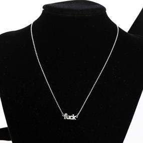 img 1 attached to 💎 Gold Necklace with Crystal Swear Word Pendant - Inspirational PLITI Gifts