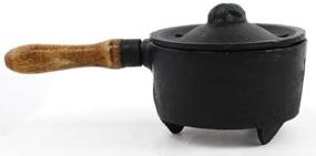 img 3 attached to 🌬️ Enhanced Aromatherapy Experience: Innovative New Age Cast Iron Incense Burner with Wooden Handle