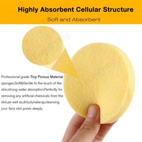 img 1 attached to 🧽 PVA Compressed Facial Sponge Pads, Round Makeup Removal and Exfoliating Cleansing Sponges for Women (60 Pcs, Yellow)