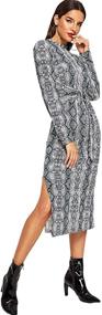 img 2 attached to 🐍 Stylish Snakeskin Print Sleeves: Floerns Women's Clothing Collection