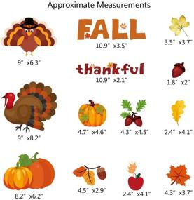 img 3 attached to Осенние клейкие оконные украшения на День благодарения - клейкие листья клена осени и наклейки тыквы для украшения стекла на вечеринке от PARLAIM.
