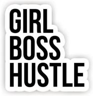 👩 inspirational quote laptop stickers - girl boss hustle - 2.5" vinyl decal - decor, window vinyl decal sticker logo