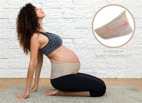 img 3 attached to 🤰 Pregnancy Belly Band - Maternity Belt Back Support for Pelvic, Hip, and Abdominal Pain Relief in 2nd-3rd Trimester - Comfortable Girdle for Running, Walking, Sitting (BEIGE)