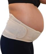 🤰 pregnancy belly band - maternity belt back support for pelvic, hip, and abdominal pain relief in 2nd-3rd trimester - comfortable girdle for running, walking, sitting (beige) logo