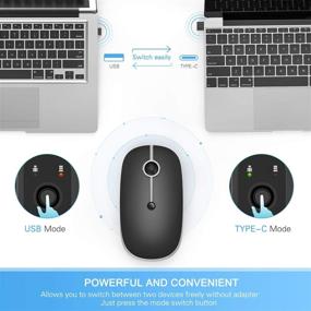 img 2 attached to 🖱 Vssoplor Dual Mode Wireless Mouse for Type C MacBook and Devices - Black and Silver