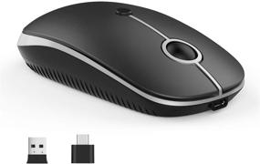 img 4 attached to 🖱 Vssoplor Dual Mode Wireless Mouse for Type C MacBook and Devices - Black and Silver