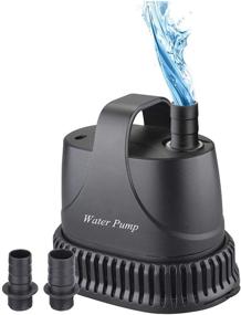 img 4 attached to 🌊 MQ 210-660GPH Submersible Water Pump: Ultra Quiet with High Lift, Perfect for Fish Tank, Pond, Aquarium, Hydroponics - Includes Handle and Multiple Nozzles