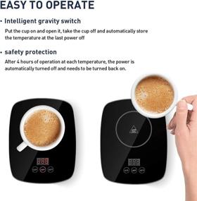 img 2 attached to Premium Coffee Mug Warmer for Desk with Heating Function - 25 Watt Electric Beverage Warmer, Adjustable Temperature (131℉/ 55℃ or 167℉/ 75℃) - Mug Not Included