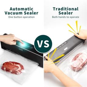 img 1 attached to 🥫 OZIO 5-in-1 Automatic Vacuum Sealer Machine for Food Saver - LED Indicator Lights, Dry & Moist Modes, External Vacuum, Compact Design with Cutter and Bag Storage - Easy to Use!