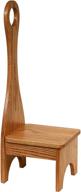 🪑 premium handmade bcc solid hardwood bench step stool: made in the usa for kitchen, bedroom, or bathroom (oak, golden) logo