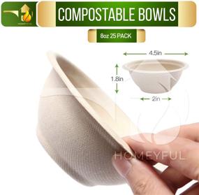 img 3 attached to 25-Pack 8oz Compostable Paper Bowls - Disposable for Condiments, Ice Cream, Chili, Dessert, and Chip Dips - Made from Natural Sugarcane Bagasse - Eco-Friendly, Biodegradable, Microwave-Safe