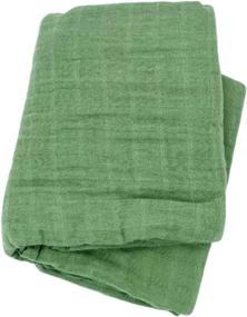 img 4 attached to 🍼 Cute New York Premium Cotton Baby Muslin Swaddle Blankets: Perfect for Newborn Boys and Girls (Dark Green)