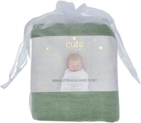 img 2 attached to 🍼 Cute New York Premium Cotton Baby Muslin Swaddle Blankets: Perfect for Newborn Boys and Girls (Dark Green)