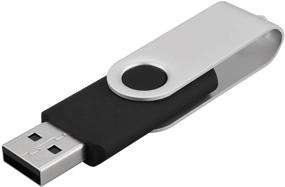 img 2 attached to 💾 JUANWE 64GB флэш-накопители USB 2 шт - Флэшка USB 2.0 с поворотным механизмом, дизайном с ключом, светодиодным индикатором - Черный