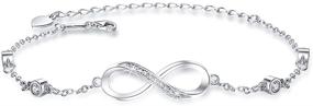 img 4 attached to 🎁 Серебряные браслеты с бесконечностью на щиколотку для женщин - Nieboa S925, классический дизайн украшения, идеальный подарок для мамы, жены, девушки.