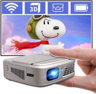 portable pocket 3d movie projector rechargeable battery auto keystone mini pico dlp projector wifi airplay hdmi wireless screen mirroring for ios/android/laptop/tv stick indoor outdoor travel camping logo