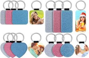img 4 attached to Sublimation Keychain Glitter Leather Transfer