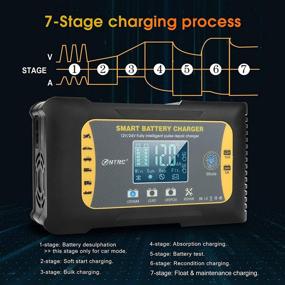 img 3 attached to Продвинутый Автомобильный Зарядное Устройство для Аккумуляторов 12V/10A 24V/5A Совместимое с Литиевыми и Свинцово-Кислотными Аккумуляторами Автомобильное Умное Зарядное Устройство для Поддержания Заряда и Восстановления импульсного зарядного устройства для Автомобилей, Лодок, Мотоциклов, Газонокосилок