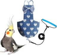vanfavori cockatiel bird diaper flight suit liners: premium leash extension & flying rope included logo