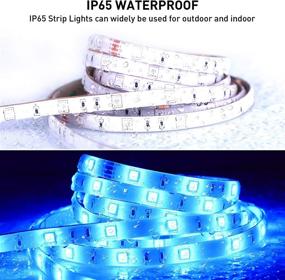 img 1 attached to 🌈 AMSIKE 65.6ft RGB LED Strip Lights - Waterproof, Color Changing 5050 LED Tape Lights with Remote and Power Supply - Ideal for Home Decoration in Living Room, Kitchen, and More