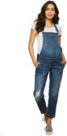 👖 indigo blue side panel skinny ankle length denim overalls for women by motherhood maternity logo