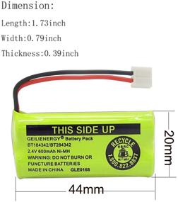 img 2 attached to 🔋 GEILIENERGY 2.4V Rechargeable Batteries - Compatible with AT&amp;T/Lucent BT18433 BT184342 BT-18433 BT-184342 BT-28433 BT-284342 BT-1011 BT-6010 BT-8000 BT-8001 BT-8300 Empire CPH-515D CPH515D (Pack of 3)