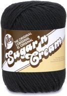 🧶 лента lily sugar 'n cream the original solid, 2.5 унции, средняя вязка 4, 100% хлопок - черный - стирка в машинке и сушка логотип