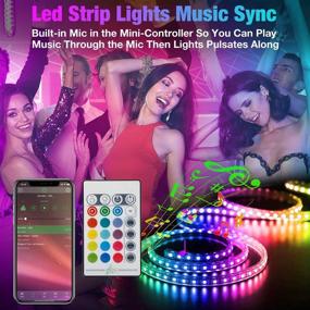 img 2 attached to Exmate Smart WiFi LED Strip Lights - Sync with Alexa & Google Home, 32.8ft RGB 🌈 Rope Light, Phone APP Control, Music Sync, Color Changing - Remote Control, Waterproof for TV Bedroom Party Home