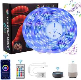 img 4 attached to Exmate Smart WiFi LED Strip Lights - Sync with Alexa & Google Home, 32.8ft RGB 🌈 Rope Light, Phone APP Control, Music Sync, Color Changing - Remote Control, Waterproof for TV Bedroom Party Home