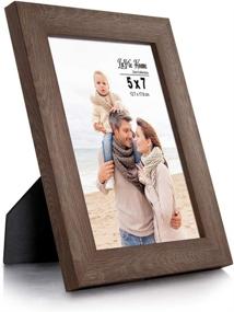 img 3 attached to 🖼️ LaVie Home 5x7 Picture Frames (4 Packs, Dark Brown) - Stylish Wooden Textured Photo Frames with HD Glass for Wall Mount &Tabletop Display