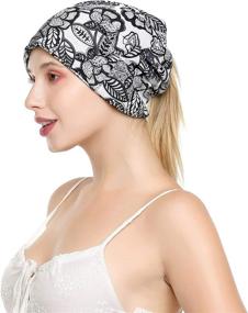 img 1 attached to Stylish HONENNA Printed Turban Headband Chemo Cap for Soft & Comfortable Sleep